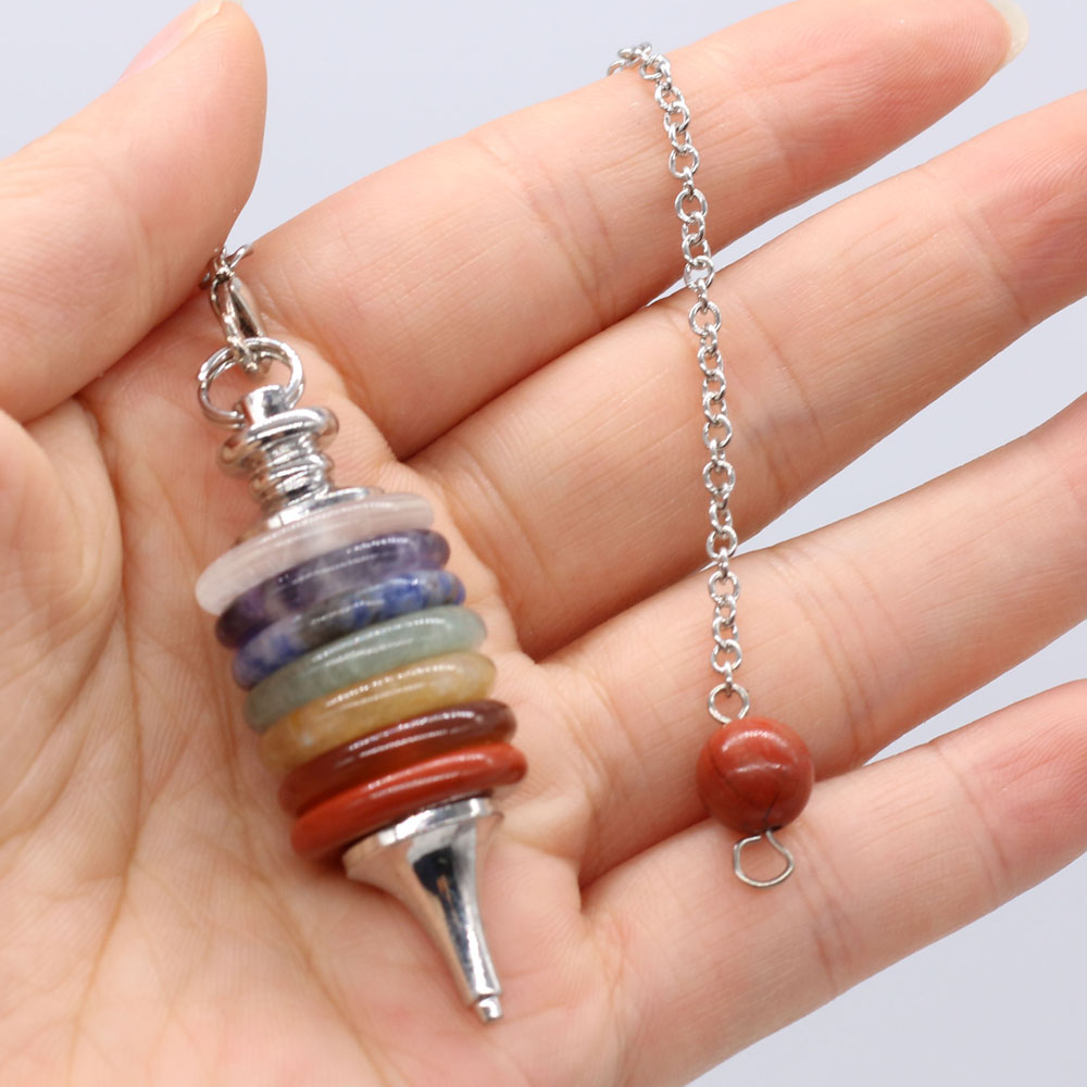 Crystal Pendant Necklace Natural Stone - หินธรรมชาติ Chakra ลูกตุ้ม Radiesthesia Dowsing Divination