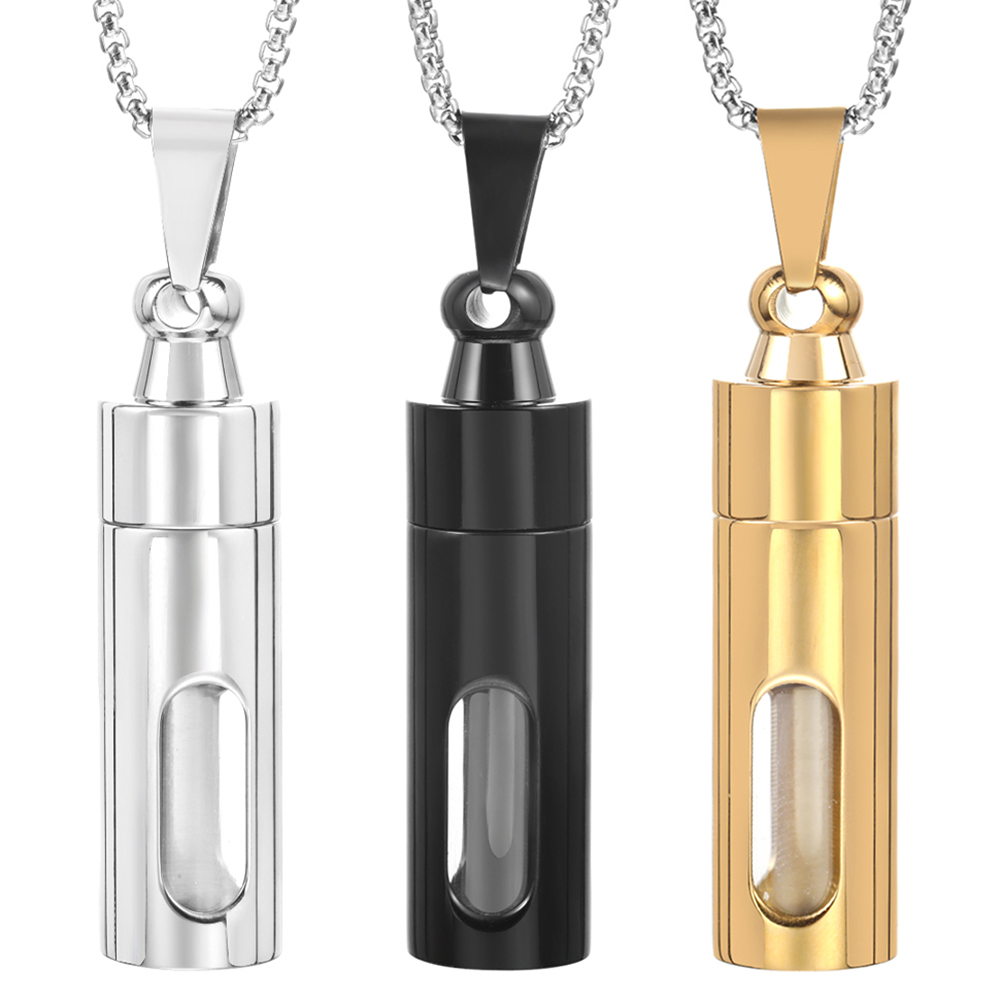 Heart Locket Necklace Photo - เกลียวเปิดภาชนะแก้วหลอด Urn สร้อยคอขี้เถ้าสแตนเลส Lockets Cremation เครื่องประดับอนุสรณ์จี้