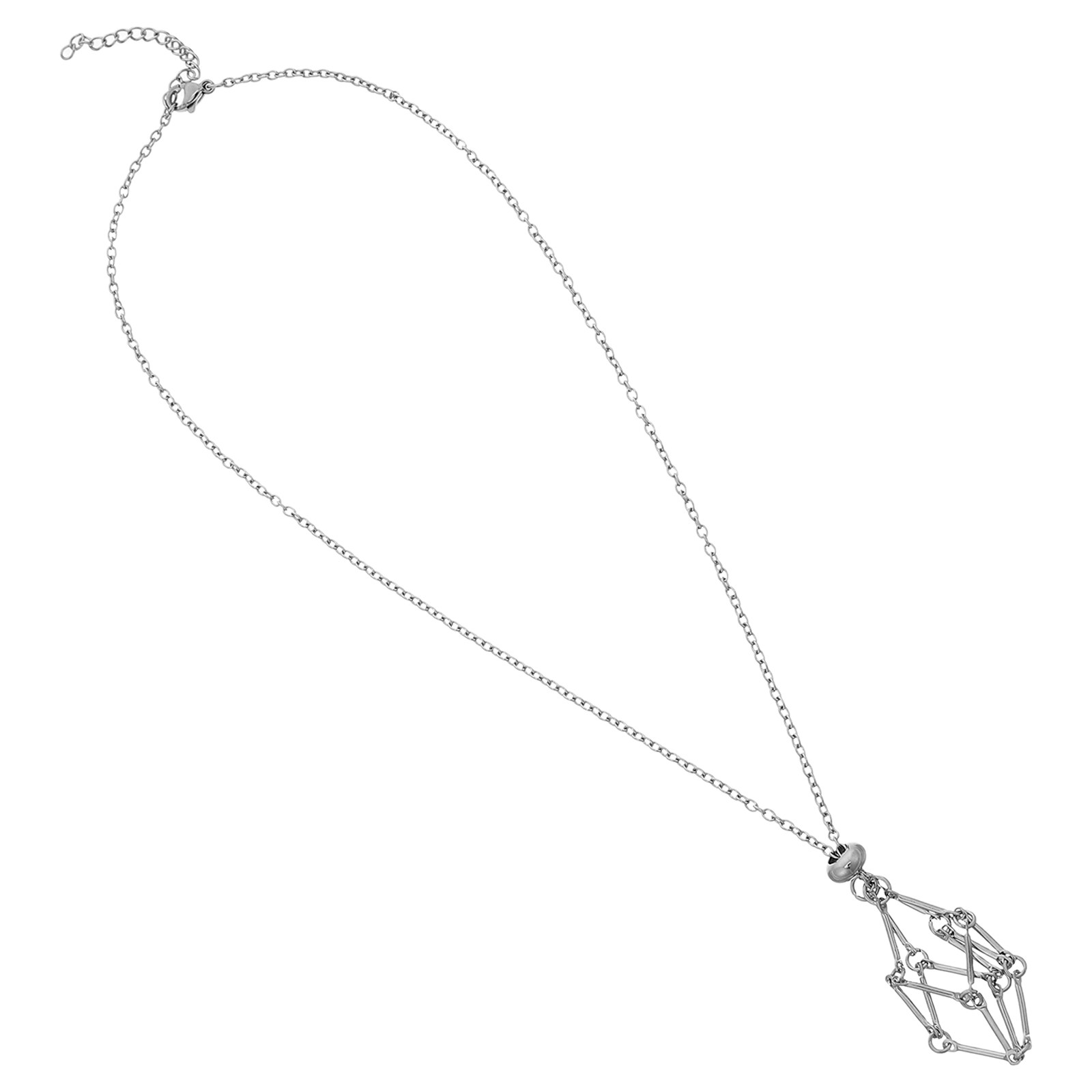 สร้อยคอที่ใส่คริสตัล จี้กรงตาข - Crystal Pendant Necklace Natural Stone บทวิจารณ์และราคา