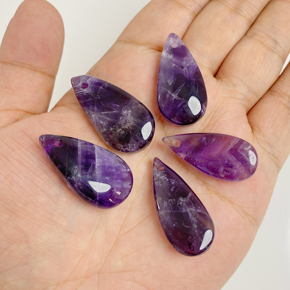 1ชิ้นรูปหยดน้ำขนาดใหญ่ liontin - Crystal Pendant Necklace Natural Stone บทวิจารณ์และราคา