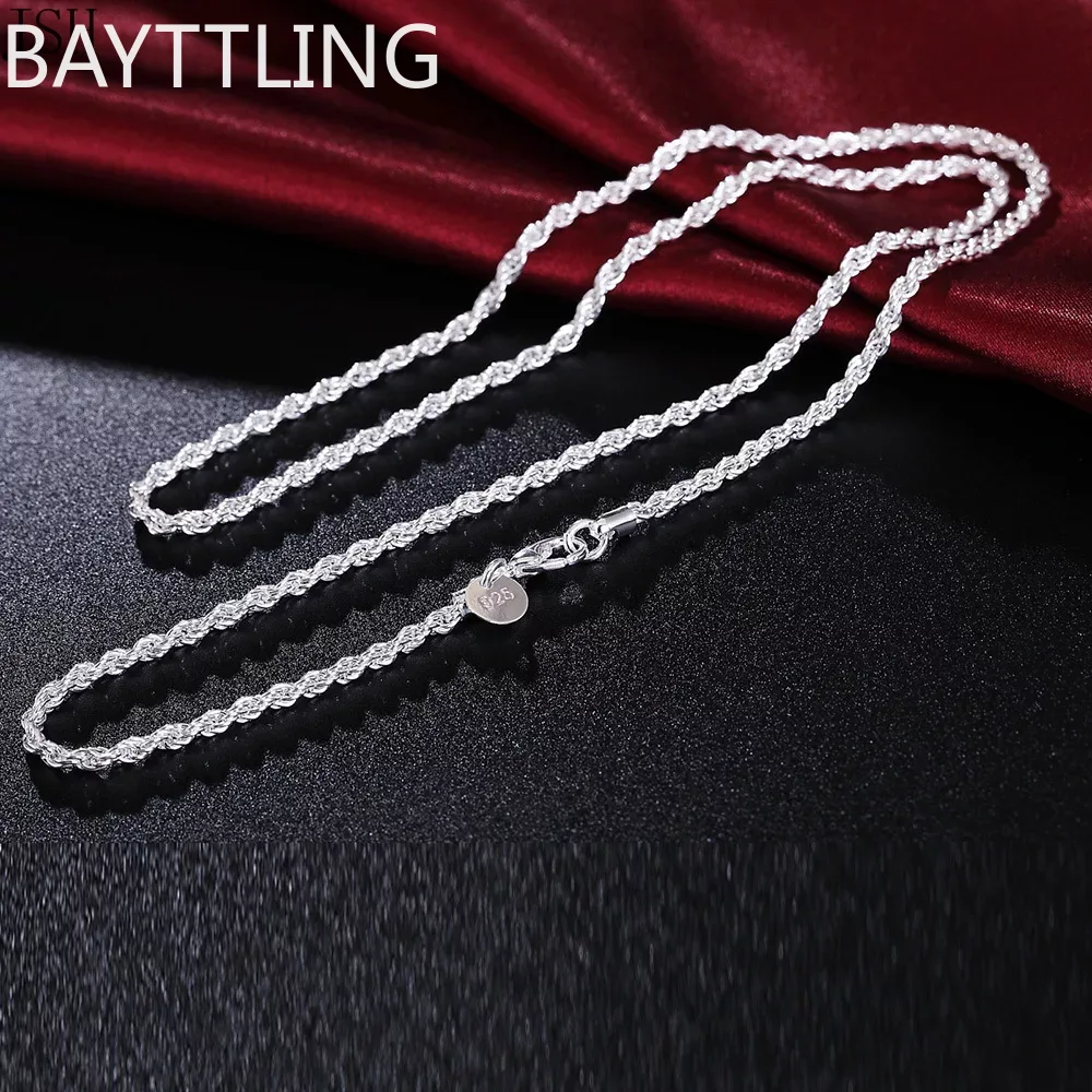 40-60 ซม.ขายส่ง 925 เงินสเตอร์ - 925 Sterling Silver Chain Necklace Men บทวิจารณ์และราคา
