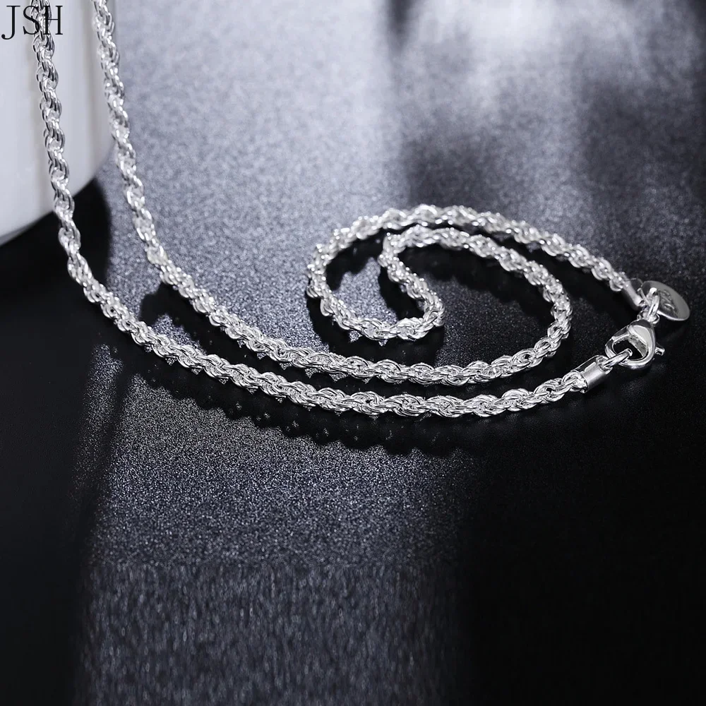 40-60 ซม.ขายส่ง 925 เงินสเตอร์ - 925 Sterling Silver Chain Necklace Men บทวิจารณ์และราคา