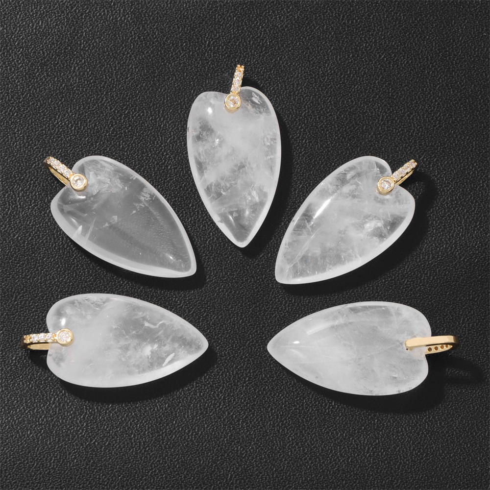จี้หินธรรมชาติรูปหัวใจ 2 ชิ้น, - Crystal Pendant Necklace Natural Stone บทวิจารณ์และราคา