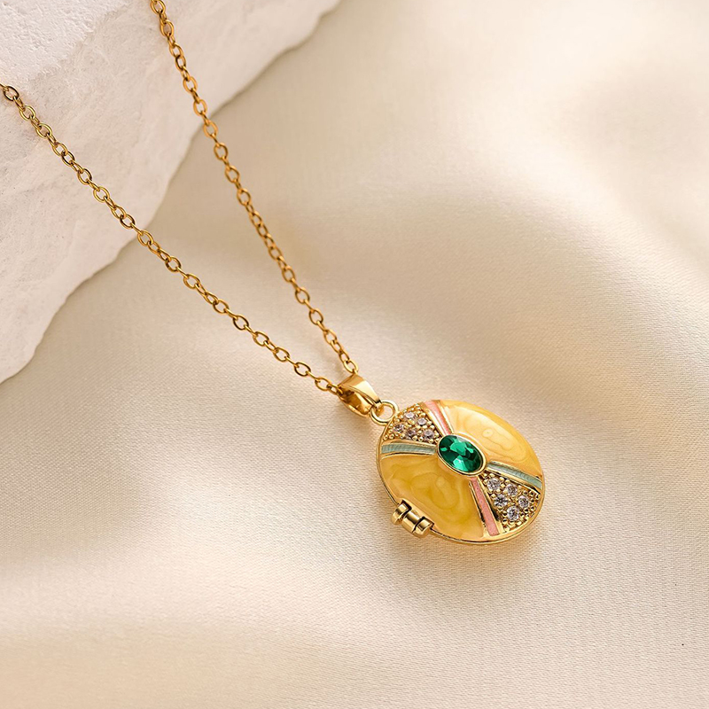 สร้อยคอจี้กรอบรูปหัวใจรูปไข่เป - Heart Locket Necklace Photo บทวิจารณ์และราคา