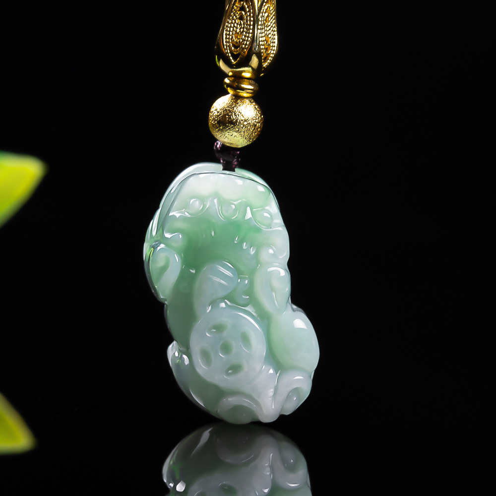 จี้หยกพิกซิวสีเขียวมรกตธรรมชาต - Necklaces บทวิจารณ์และราคา