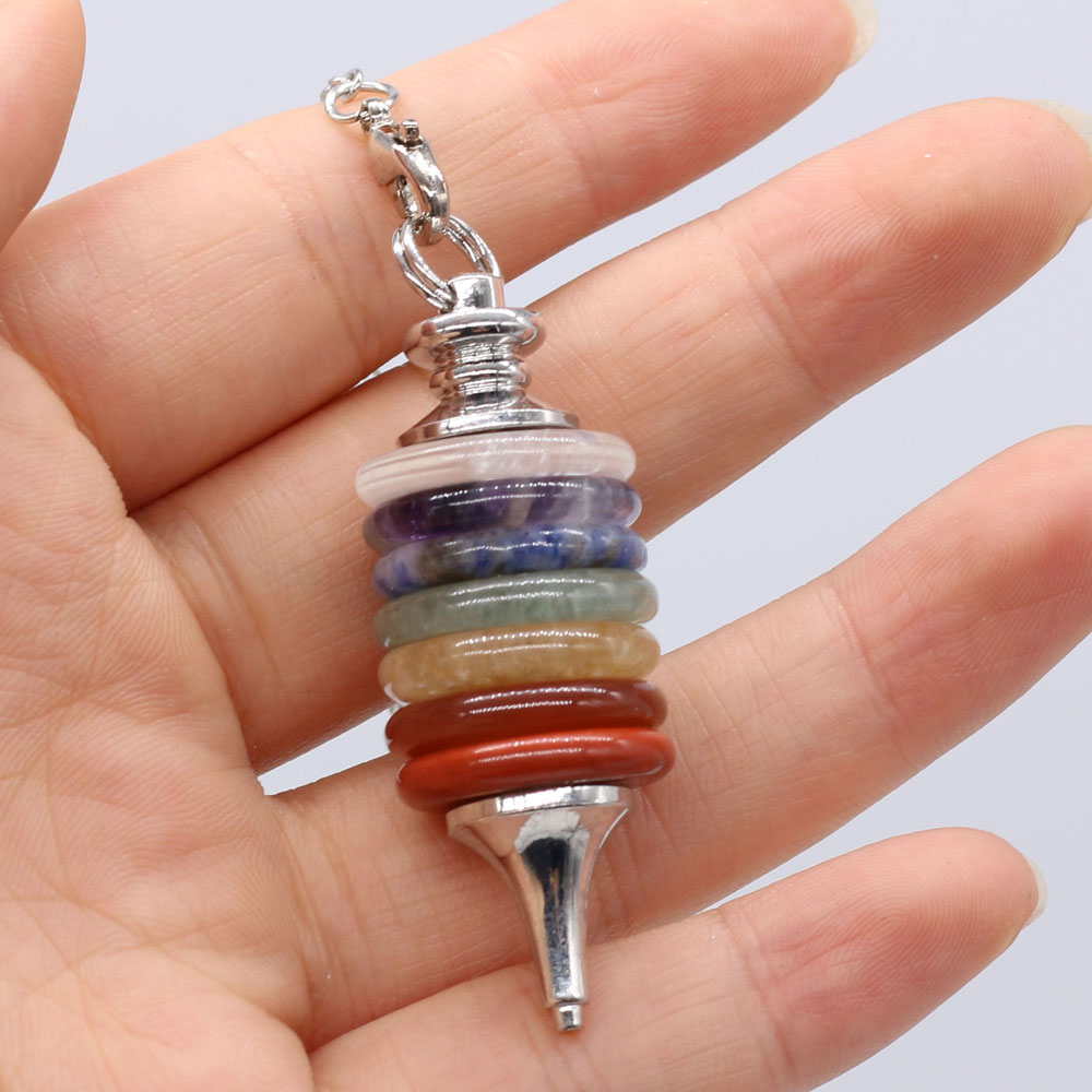 หินธรรมชาติ Chakra ลูกตุ้ม Rad - Crystal Pendant Necklace Natural Stone บทวิจารณ์และราคา