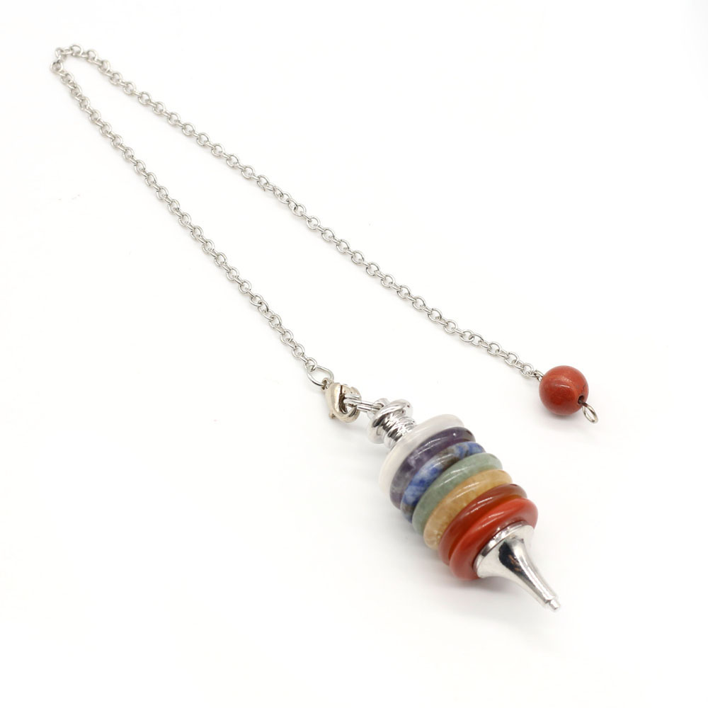 หินธรรมชาติ Chakra ลูกตุ้ม Rad - Crystal Pendant Necklace Natural Stone บทวิจารณ์และราคา