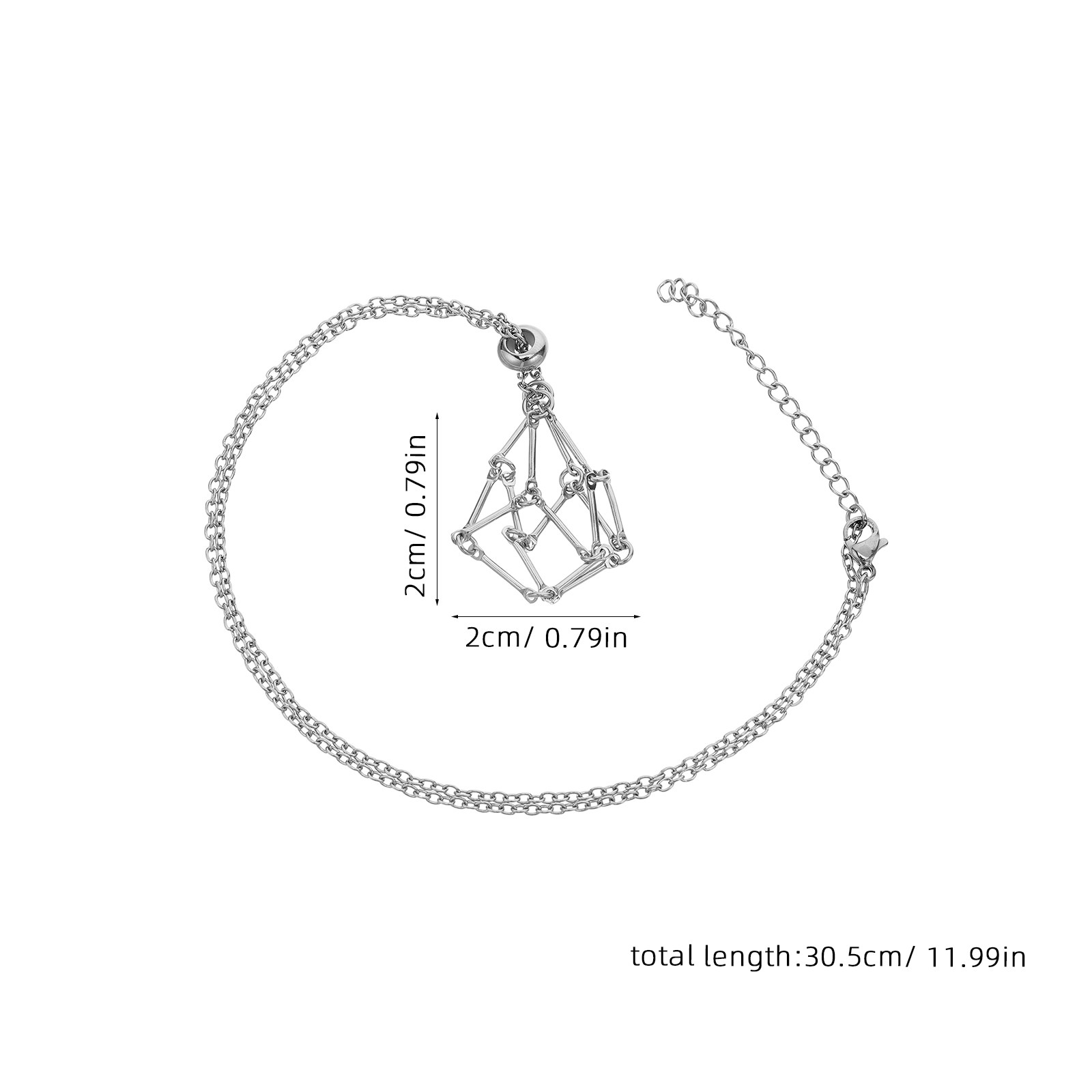 สร้อยคอที่ใส่คริสตัล จี้กรงตาข - Crystal Pendant Necklace Natural Stone บทวิจารณ์และราคา