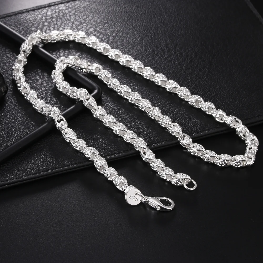 สร้อยคอเงินแท้ 925 ดีไซน์เก๋ ข - 925 Sterling Silver Chain Necklace Men บทวิจารณ์และราคา