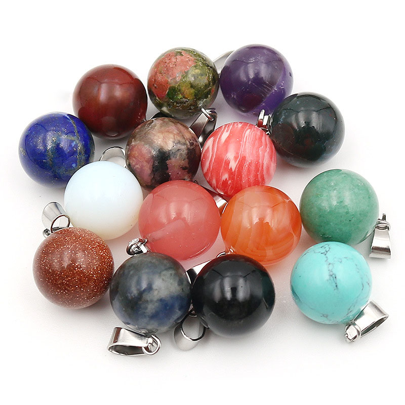20 ชิ้น/ถุง 14 มม.หินธรรมชาติจ - Crystal Pendant Necklace Natural Stone บทวิจารณ์และราคา