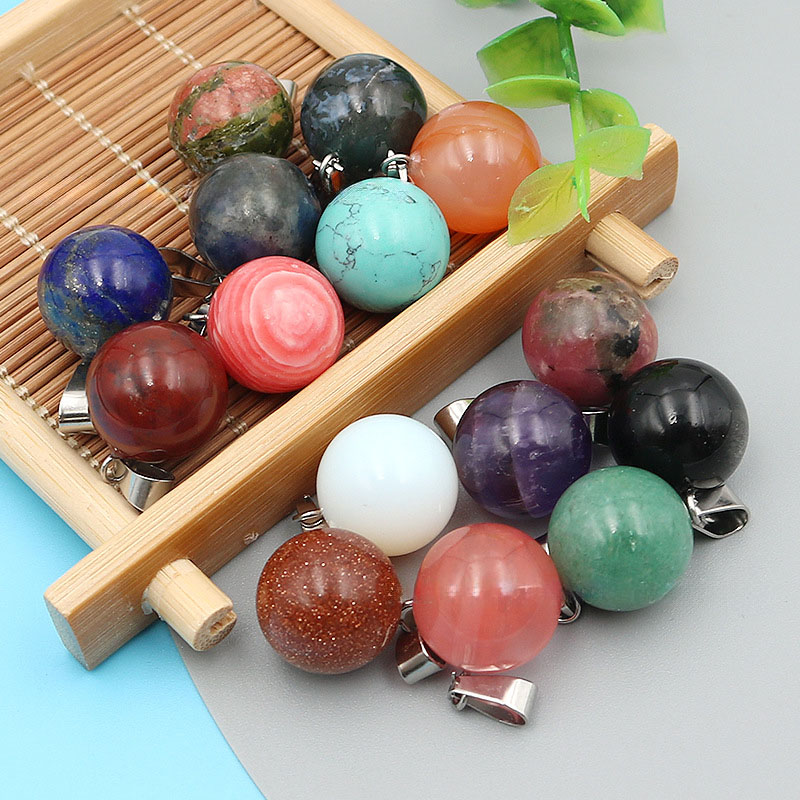 20 ชิ้น/ถุง 14 มม.หินธรรมชาติจ - Crystal Pendant Necklace Natural Stone บทวิจารณ์และราคา