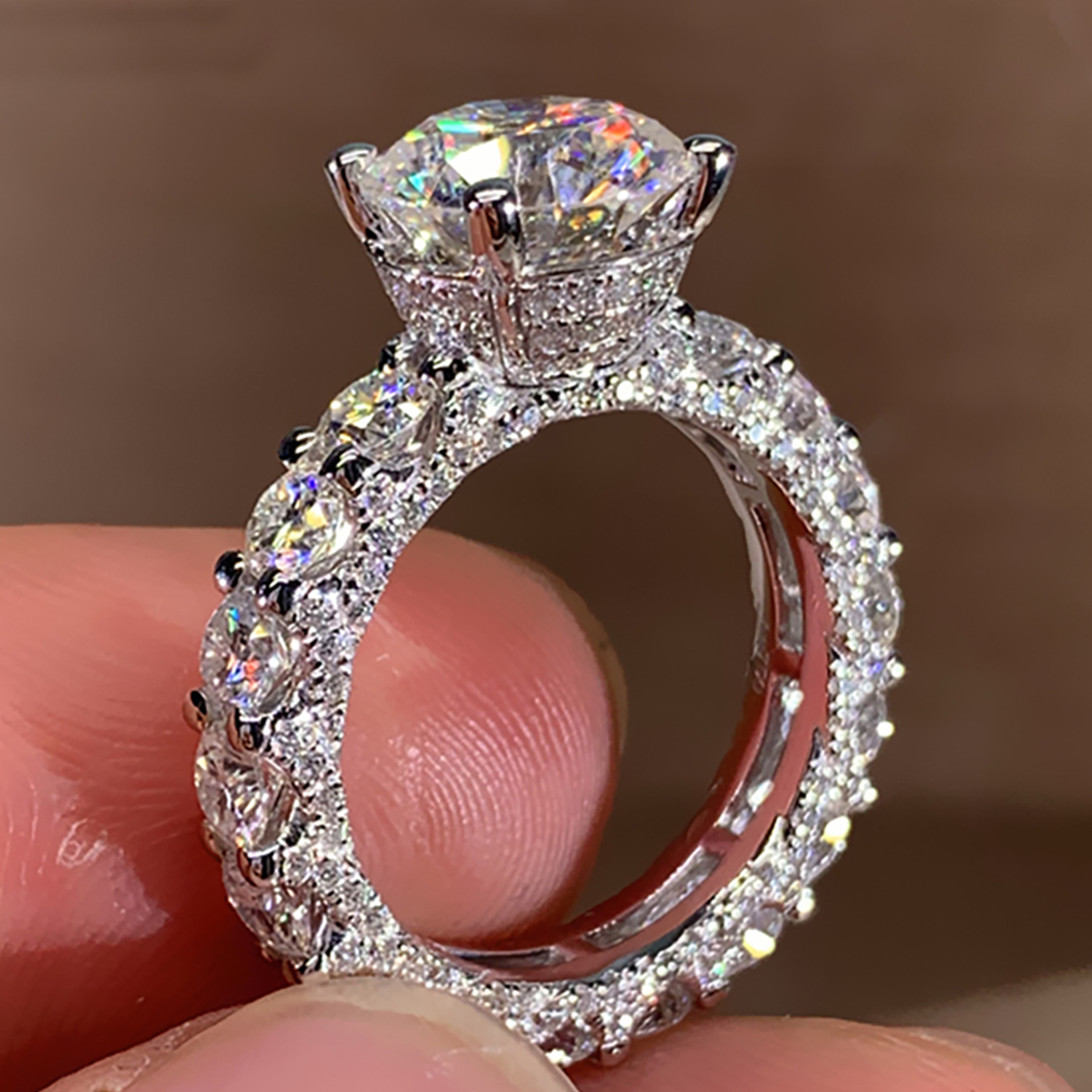 แหวนแต่งงานผู้หญิงทองคำขาว 18K - Moissanite Engagement Ring 1 Carat บทวิจารณ์และราคา