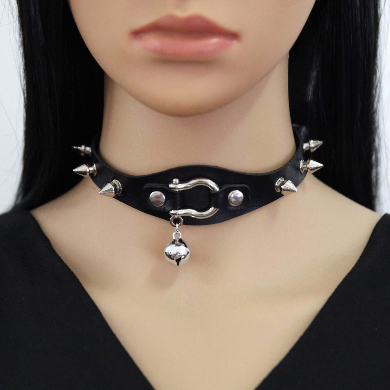 สีดํา Spike สร้อยคอ Choker Riv - Goth Punk Spike Choker บทวิจารณ์และราคา