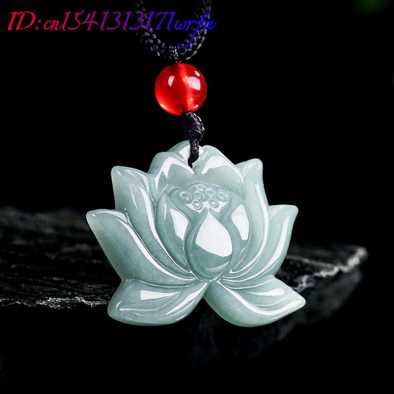 พม่า Jadeite Lotus จี้สร้อยคอส - Necklaces บทวิจารณ์และราคา