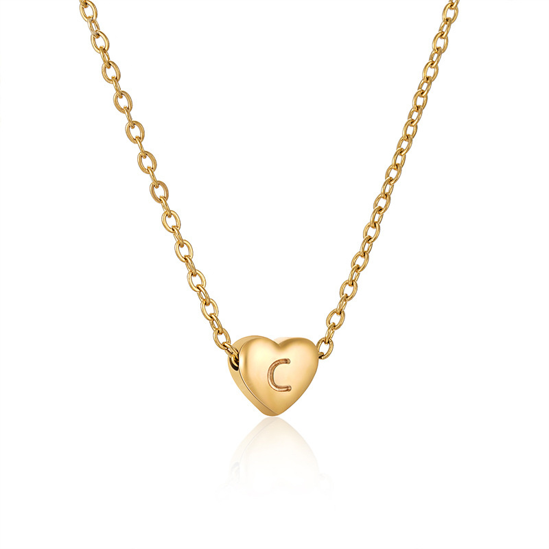 สร้อยคอจี้รูปหัวใจตัวอักษรทองค - 925 Sterling Silver Chain Necklace Men บทวิจารณ์และราคา