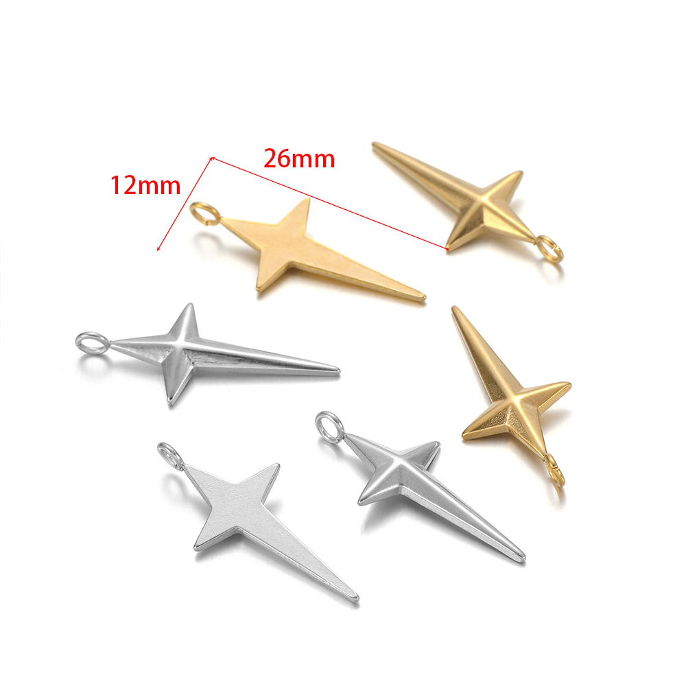 5 ชิ้นสแตนเลสสตีลชุบทอง Cross  - Cross Pendant Necklace Gold บทวิจารณ์และราคา
