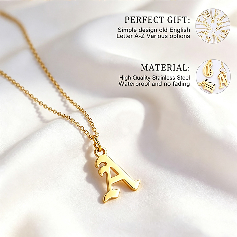 สร้อยคอตัวอักษรสำหรับผู้หญิง ส - Initial Letter Necklace 18K Gold บทวิจารณ์และราคา