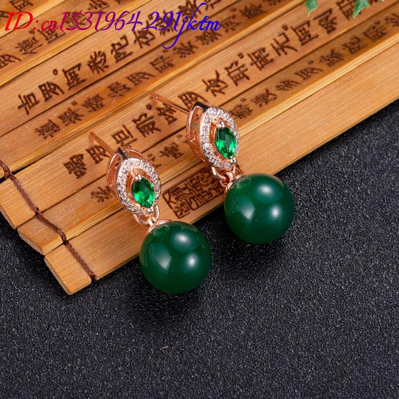 ต่างหูลูกปัดหยกธรรมชาติเครื่อง - Earrings บทวิจารณ์และราคา