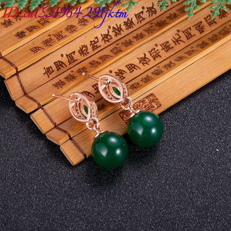ต่างหูลูกปัดหยกธรรมชาติเครื่อง - Earrings บทวิจารณ์และราคา
